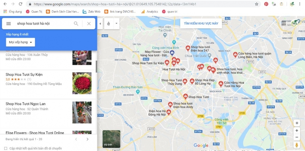 cach tao google map cho shop hoa tuoi